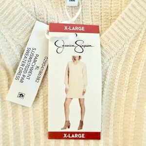 Jessica Simpson Women's Parchment V-Neck Sweater Dress